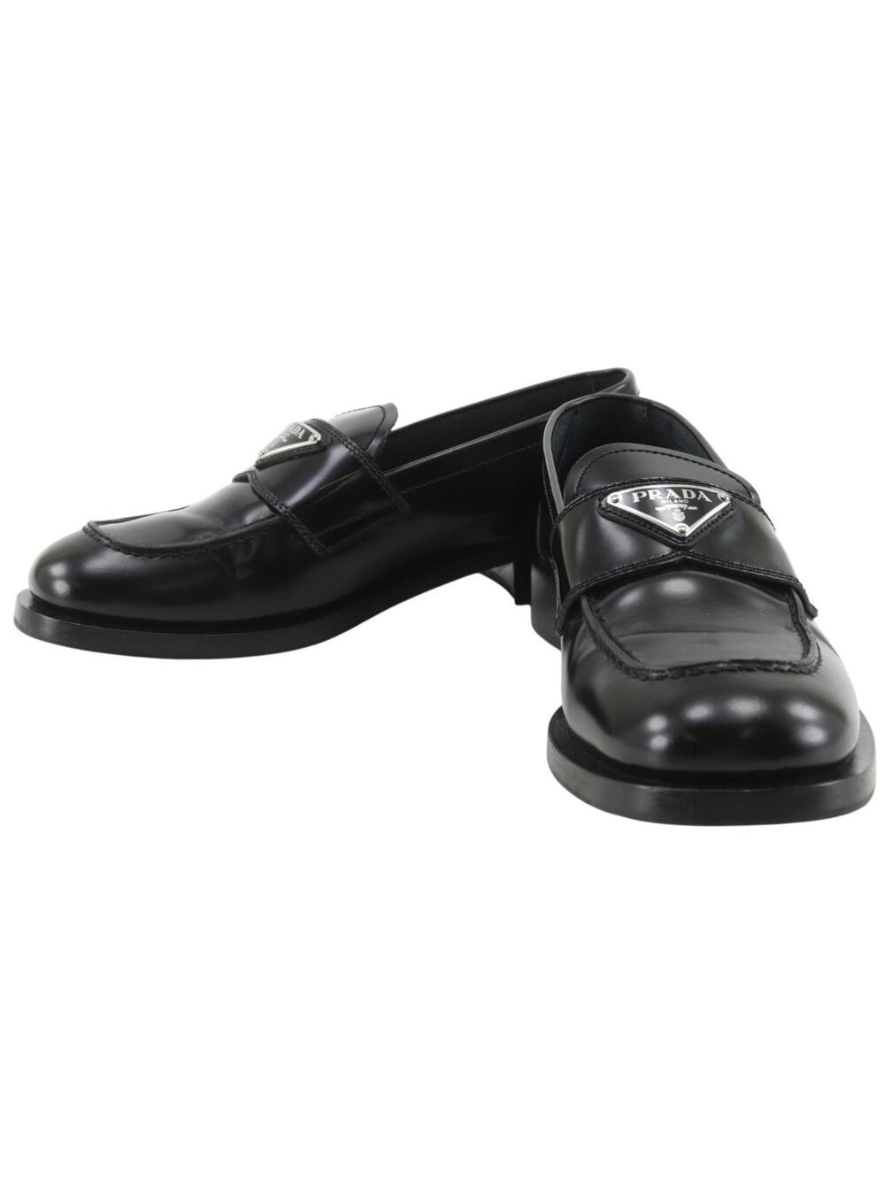 Prada Brushed Loafers Triangle Logo #345775P64B
